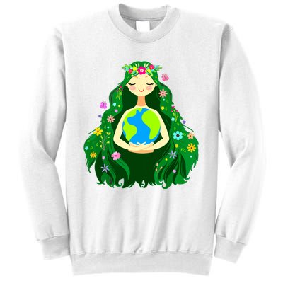 Green Mother Earth Day Gaia Save Our Planet Women Sweatshirt