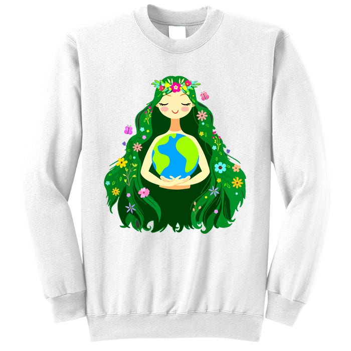 Green Mother Earth Day Gaia Save Our Planet Women Sweatshirt