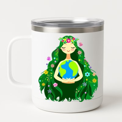 Green Mother Earth Day Gaia Save Our Planet Women 12 oz Stainless Steel Tumbler Cup