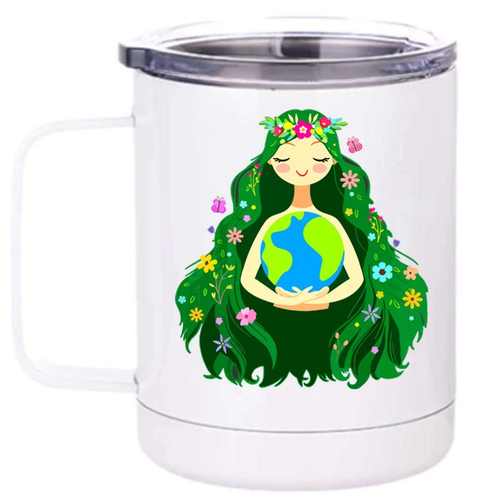 Green Mother Earth Day Gaia Save Our Planet Women 12 oz Stainless Steel Tumbler Cup