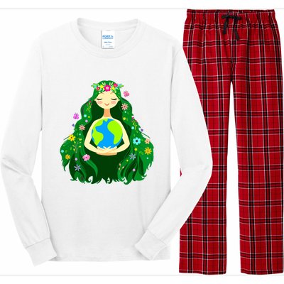 Green Mother Earth Day Gaia Save Our Planet Women Long Sleeve Pajama Set