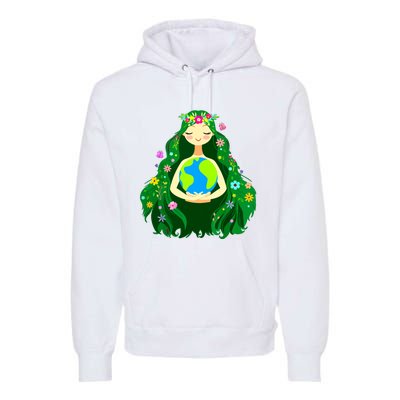 Green Mother Earth Day Gaia Save Our Planet Women Premium Hoodie