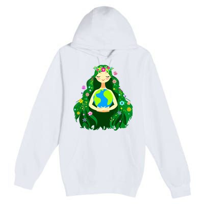 Green Mother Earth Day Gaia Save Our Planet Women Premium Pullover Hoodie