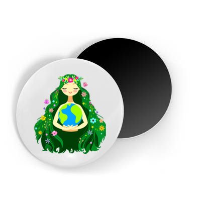 Green Mother Earth Day Gaia Save Our Planet Women Magnet