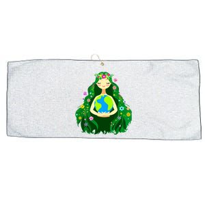 Green Mother Earth Day Gaia Save Our Planet Women Large Microfiber Waffle Golf Towel