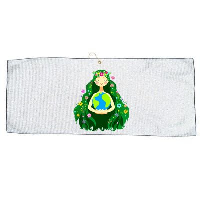 Green Mother Earth Day Gaia Save Our Planet Women Large Microfiber Waffle Golf Towel