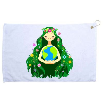 Green Mother Earth Day Gaia Save Our Planet Women Grommeted Golf Towel