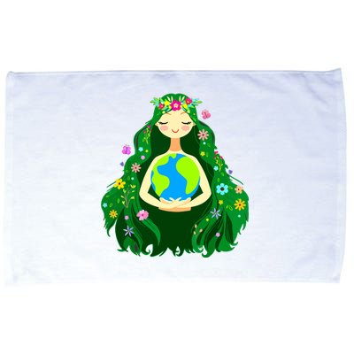 Green Mother Earth Day Gaia Save Our Planet Women Microfiber Hand Towel