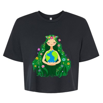 Green Mother Earth Day Gaia Save Our Planet Bella+Canvas Jersey Crop Tee