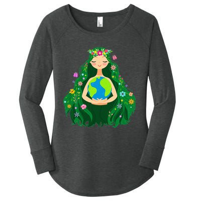 Green Mother Earth Day Gaia Save Our Planet Women's Perfect Tri Tunic Long Sleeve Shirt