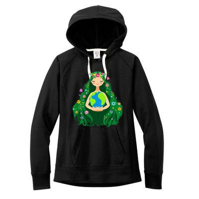 Green Mother Earth Day Gaia Save Our Planet Women's Fleece Hoodie