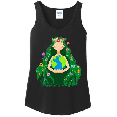 Green Mother Earth Day Gaia Save Our Planet Ladies Essential Tank