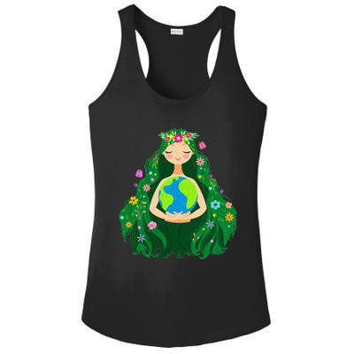 Green Mother Earth Day Gaia Save Our Planet Ladies PosiCharge Competitor Racerback Tank