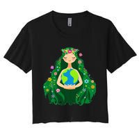 Green Mother Earth Day Gaia Save Our Planet Women's Crop Top Tee