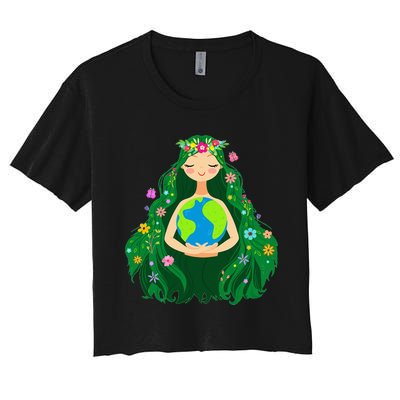 Green Mother Earth Day Gaia Save Our Planet Women's Crop Top Tee