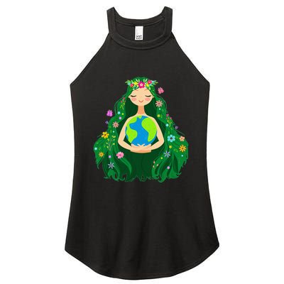 Green Mother Earth Day Gaia Save Our Planet Women's Perfect Tri Rocker Tank