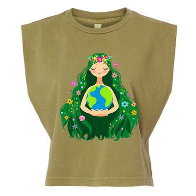 Green Mother Earth Day Gaia Save Our Planet Garment-Dyed Women's Muscle Tee