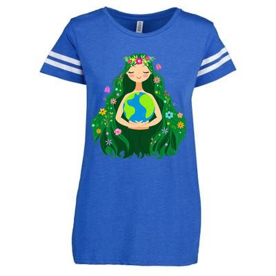 Green Mother Earth Day Gaia Save Our Planet Enza Ladies Jersey Football T-Shirt