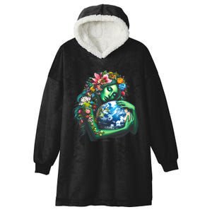 Green Mother Earth Day Gaia Save Our Planet Hooded Wearable Blanket