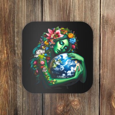 Green Mother Earth Day Gaia Save Our Planet Coaster