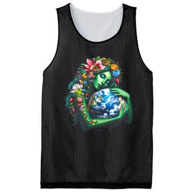 Green Mother Earth Day Gaia Save Our Planet Mesh Reversible Basketball Jersey Tank