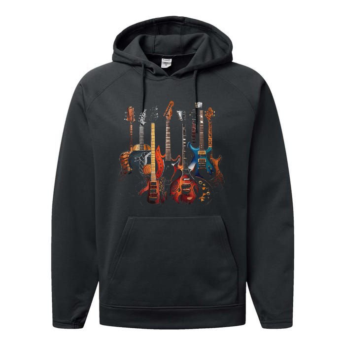 Guitar Musician Electric Guitars Player Performance Fleece Hoodie