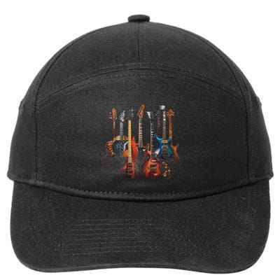 Guitar Musician Electric Guitars Player 7-Panel Snapback Hat