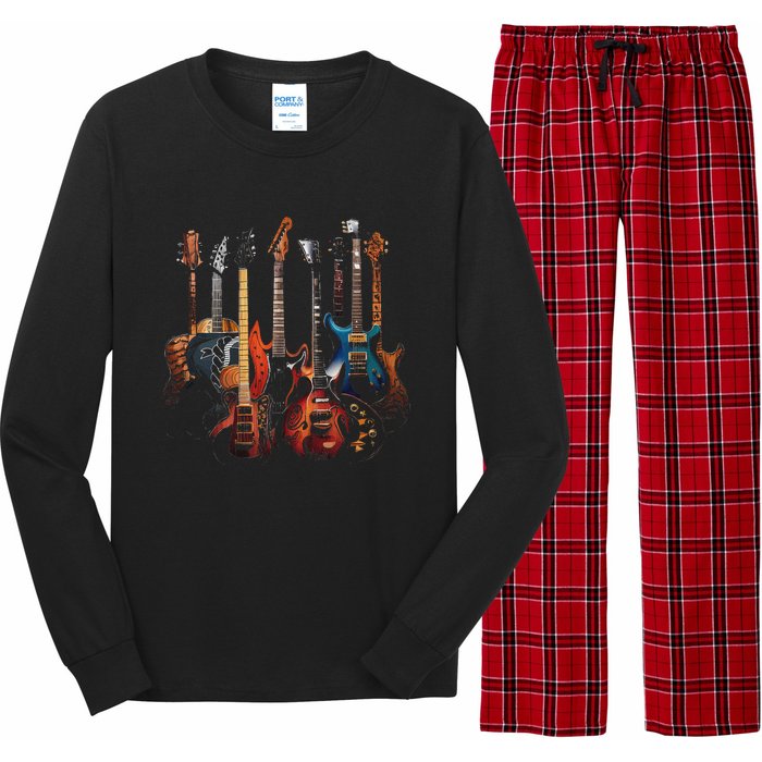 Guitar Musician Electric Guitars Player Long Sleeve Pajama Set