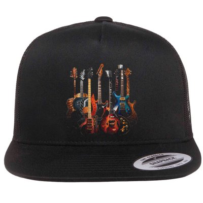 Guitar Musician Electric Guitars Player Flatbill Hat