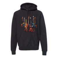 Guitar Musician Electric Guitars Player Premium Hoodie