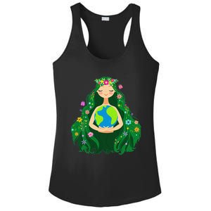 Green Mother Earth Day Gaia Save Our Planet Ladies PosiCharge Competitor Racerback Tank