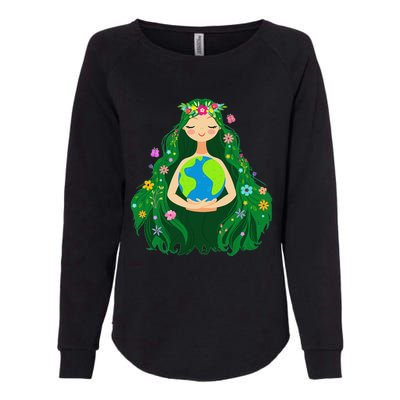 Green Mother Earth Day Gaia Save Our Planet Womens California Wash Sweatshirt