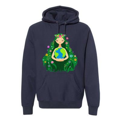 Green Mother Earth Day Gaia Save Our Planet Premium Hoodie