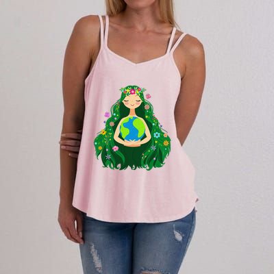 Green Mother Earth Day Gaia Save Our Planet Women's Strappy Tank