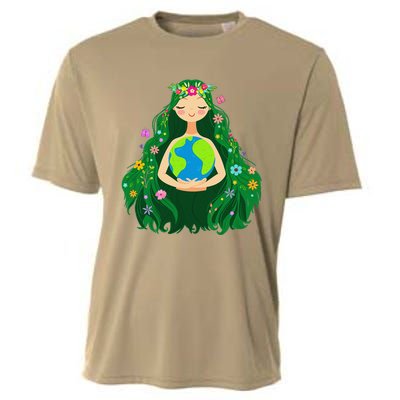 Green Mother Earth Day Gaia Save Our Planet Cooling Performance Crew T-Shirt