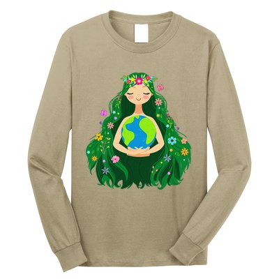 Green Mother Earth Day Gaia Save Our Planet Long Sleeve Shirt