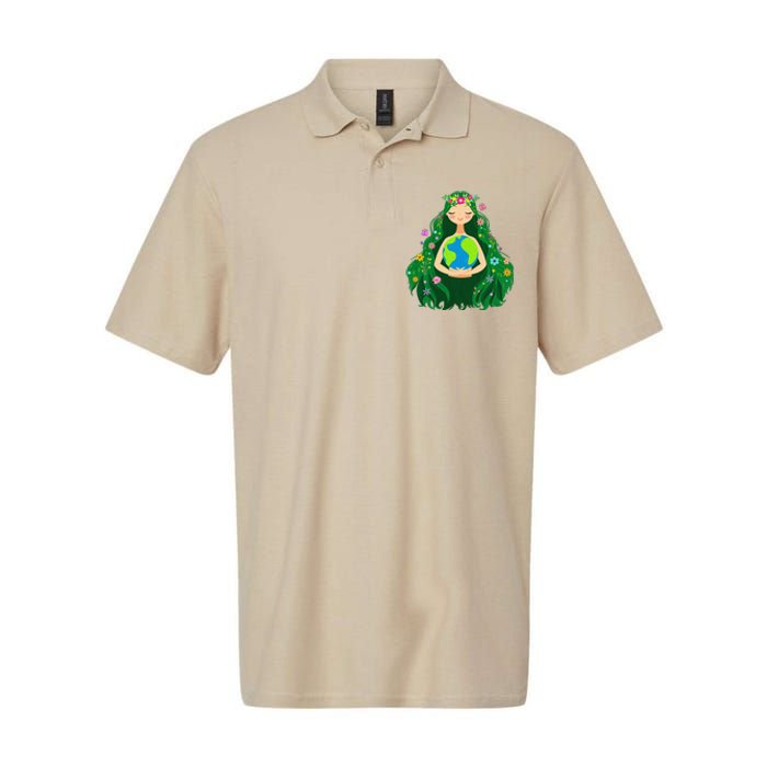 Green Mother Earth Day Gaia Save Our Planet Softstyle Adult Sport Polo