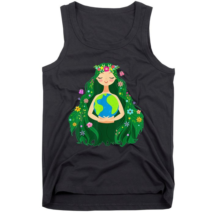 Green Mother Earth Day Gaia Save Our Planet Tank Top