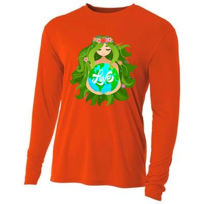 Green Mother Earth Day Gaia Save Our Planet Gift Cooling Performance Long Sleeve Crew