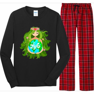 Green Mother Earth Day Gaia Save Our Planet Gift Long Sleeve Pajama Set