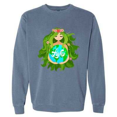 Green Mother Earth Day Gaia Save Our Planet Gift Garment-Dyed Sweatshirt