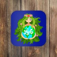 Green Mother Earth Day Gaia Save Our Planet Gift Coaster