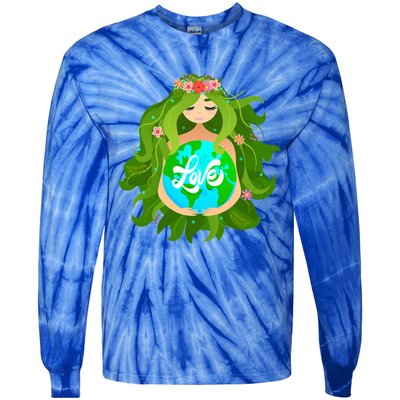 Green Mother Earth Day Gaia Save Our Planet Gift Tie-Dye Long Sleeve Shirt