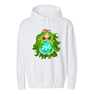 Green Mother Earth Day Gaia Save Our Planet Gift Garment-Dyed Fleece Hoodie