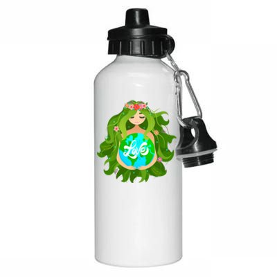 Green Mother Earth Day Gaia Save Our Planet Gift Aluminum Water Bottle 