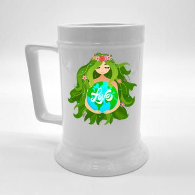 Green Mother Earth Day Gaia Save Our Planet Gift Beer Stein