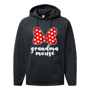 Grandma Mouse Family Vacation Funny Grandma Mouse Performance Fleece Hoodie