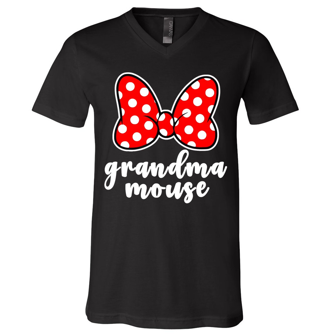 Grandma Mouse Family Vacation Funny Grandma Mouse V-Neck T-Shirt