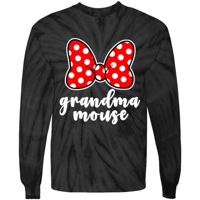 Grandma Mouse Family Vacation Funny Grandma Mouse Tie-Dye Long Sleeve Shirt