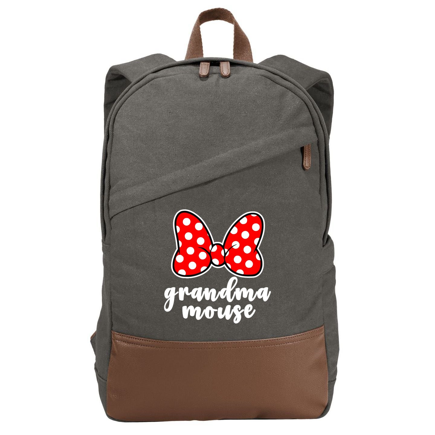 Grandma Mouse Family Vacation Funny Grandma Mouse Cotton Canvas Backpack